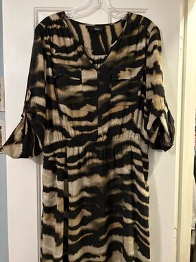 Mossimo Supply Co. Black & Tan Tiger-Stripe Dress
